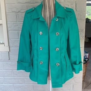 WHITE House Black Market Lightweight Mint Color Jacket Size 10